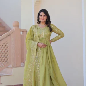 Printed Anarkali Kurta With Dupatta