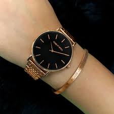 Stainless Steel Golden Bracelet Style Straps watch