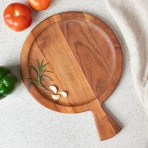 Aurum Crafts Brown Acacia Wooden Pizza Platter